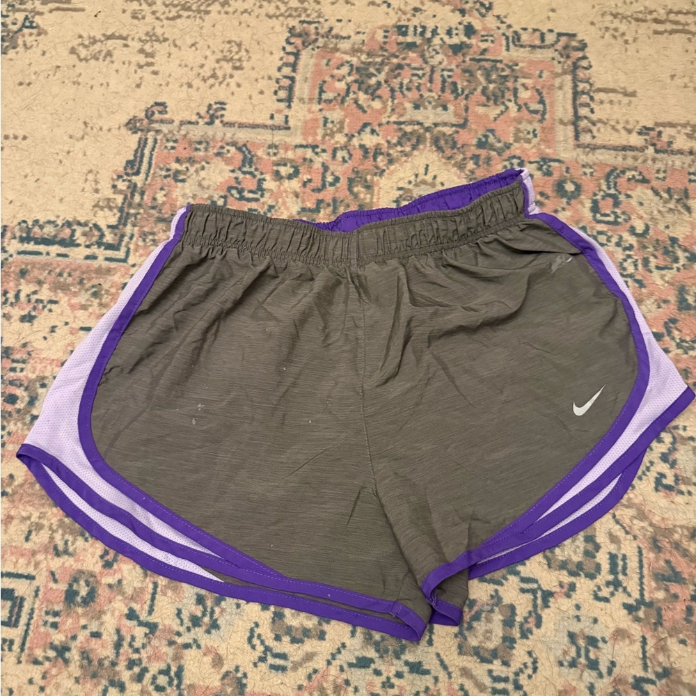 Nike Women’s Grey and Purple Running Shorts